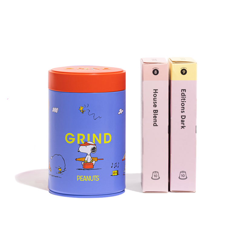 Grind x Peanuts Tin of Compostable Coffee Pods image