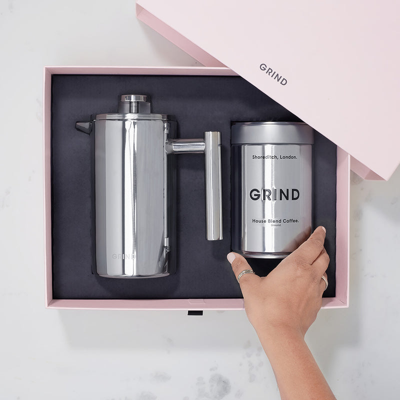 Cafetière Gift Set - Silver Tin image