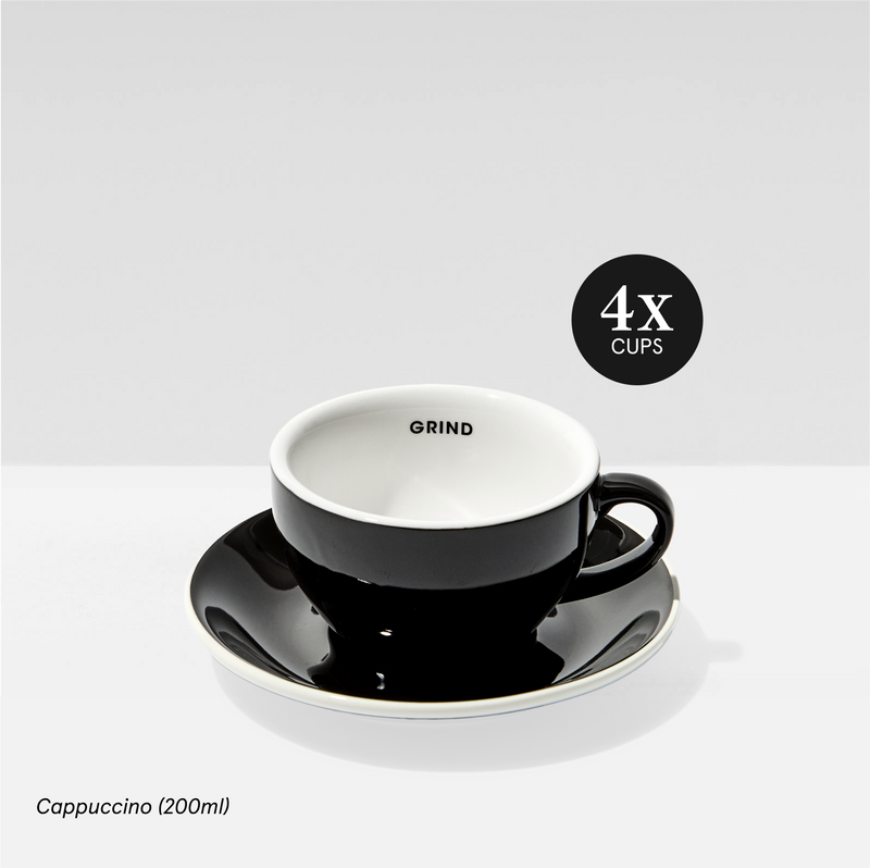 Black Coffee Cups and Saucers image